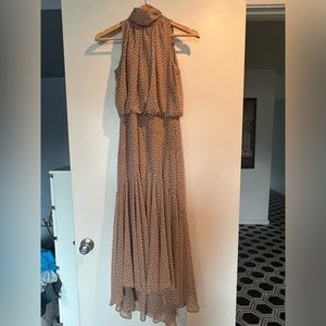 Polka dot high neck dress